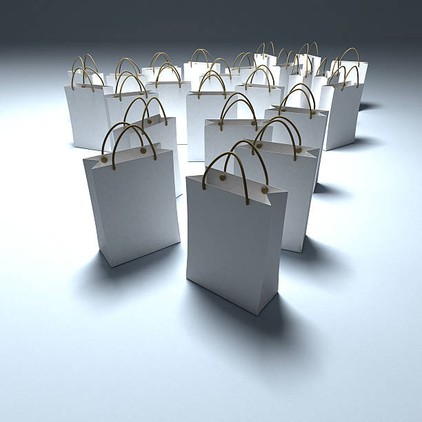 istock Shopping bags in white 92243351