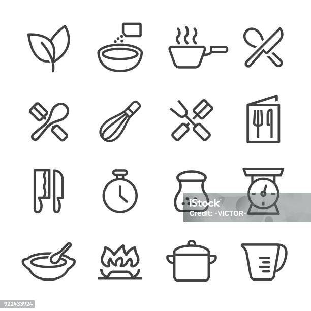Cooking Icons Line Series Stock Illustration - Download Image Now - Icon Symbol, Ingredient, Bowl