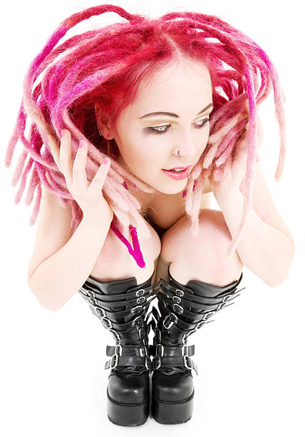 istock pink hair girl in high boots 92243749
