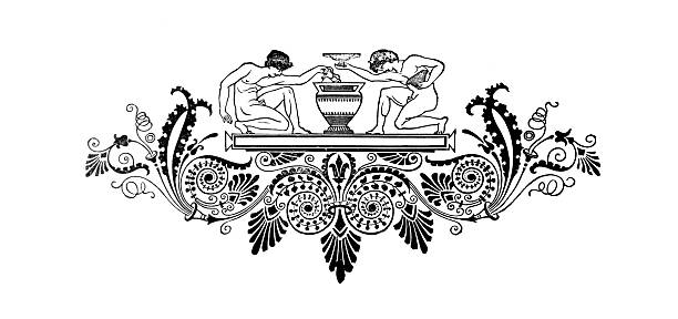 neoklasyczne romański granica projekt - greco roman stock illustrations