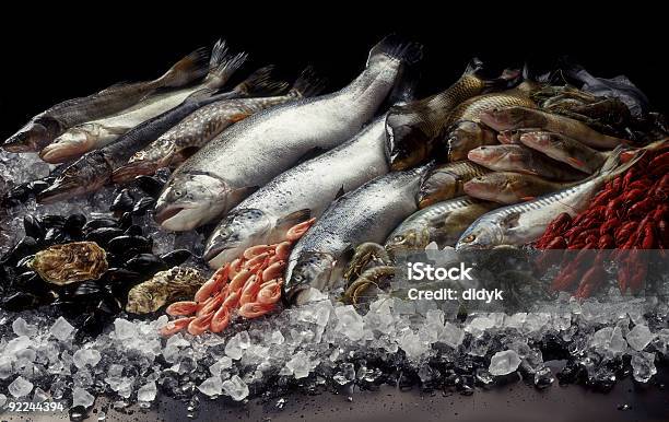 Рыба Натюрморт — стоковые фотографии и другие картинки Рыба - Рыба, Лёд, Рыбный рынок