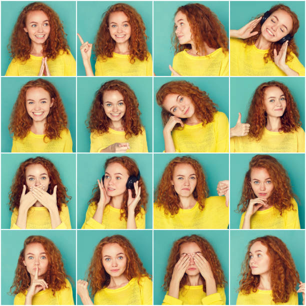 istock Emotions set of young woman at studio background 922447832