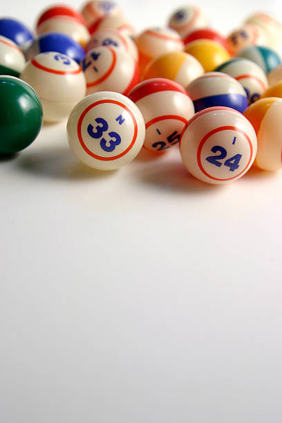 Bingo balls 5 stock photo