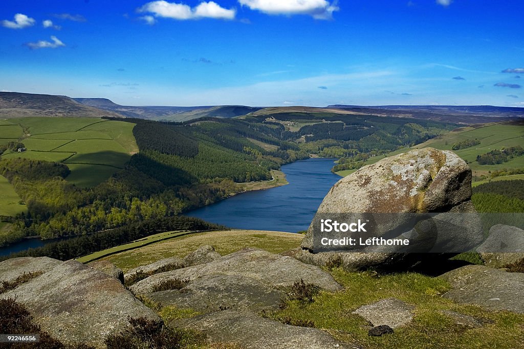 Вид сельской местности-Ladybower Резервуар - Стоковые фото Национальный парк Пик Дистрикт роялти-фри