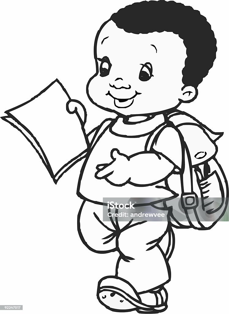 boy with papers  Back Stock Photo