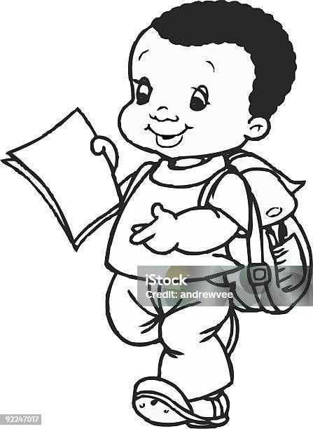 Boy With Papers Stock Photo - Download Image Now - Back, Backpack, Boys