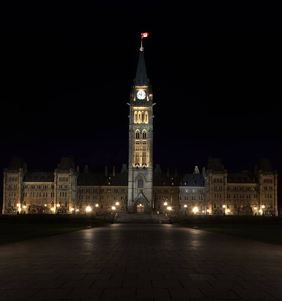 istock Canadian parliament at night 92247993