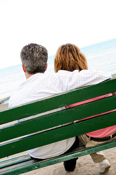 istock Mature romantic couple on a bench 92248626