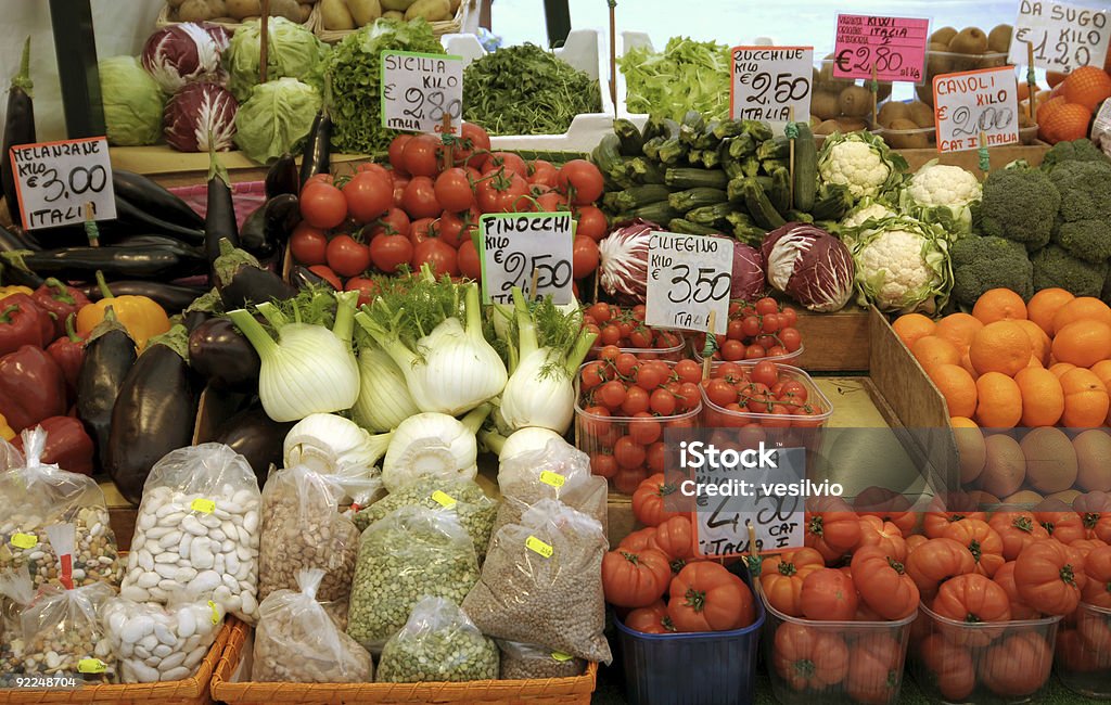 Italian fruit and vegetable market  Backgrounds Stock Photo