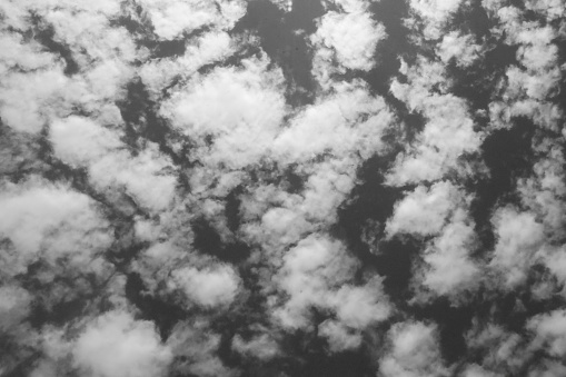 Set of cloud white on isolated elements black background.