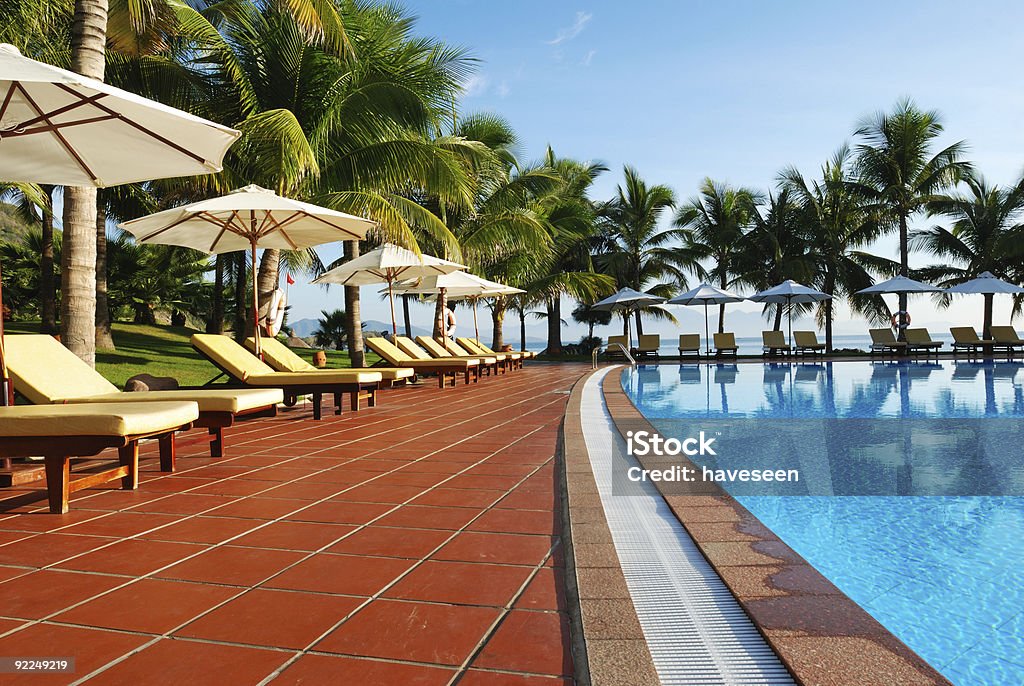 Piscina Tropical - Royalty-free Acampamento de Férias Foto de stock