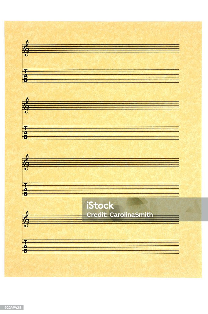 Página de folha de Música de guitarra em branco - Royalty-free Espaço Vazio Foto de stock