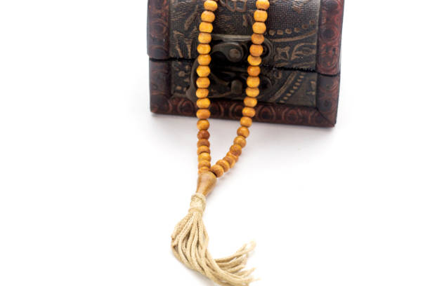istock brown prayer beads muslim with small wooden box 922496934