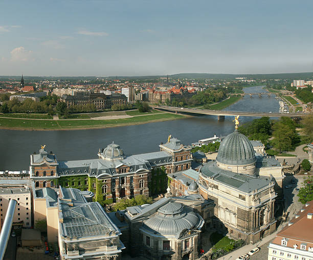 Dresden Elbtal from the Fauenkirche  elbe valley stock pictures, royalty-free photos & images