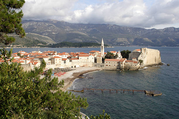 The old town of Budva in Monténégro stock photo