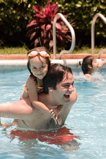 istock Father and daughter in the swimming pool 92250274