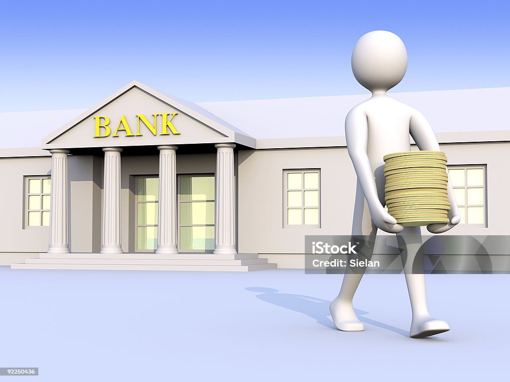Hombre & dinero banco, - Foto de stock de Actividades bancarias libre de derechos
