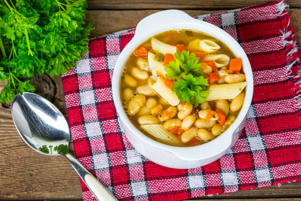 istock Bean soup with penne pasta. 922513058