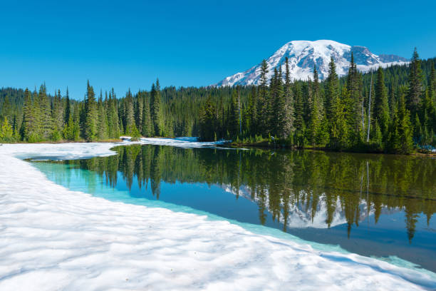 Reflection Lake and  Mount Rainier at Mount Rainier National Park