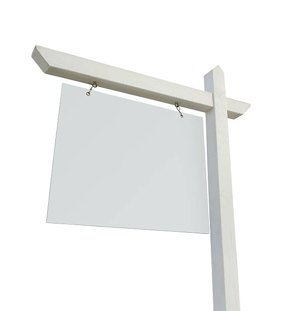 istock Blank Real Estate Sign Isolated on  White 92251609