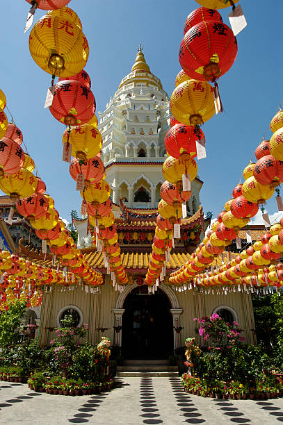 Decoration at the Kek Lok Si Temple, Malaysia stock photo