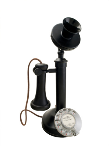 A retro phone, used in the 1910s, called in the USA, Candlestick.
