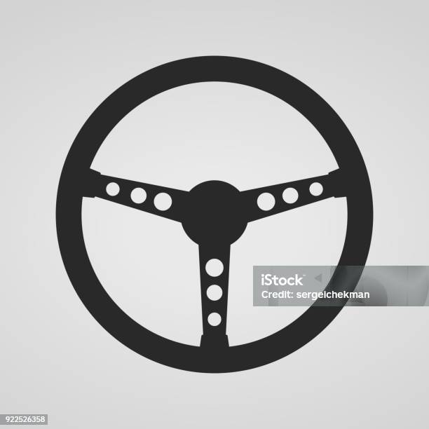 Steering Wheel Icon Vector Illustration Stock Illustration - Download Image Now - Steering Wheel, Car, Icon Symbol