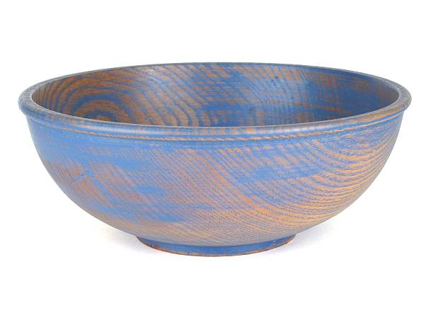 istock Blue turned Wooden Bowl 92252889