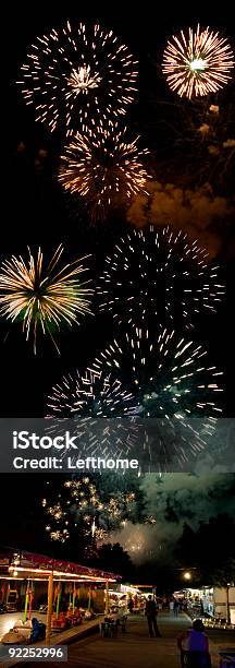 Fireworks And Funfair Stock Photo - Download Image Now - Firework Display, Adult, Bonfire