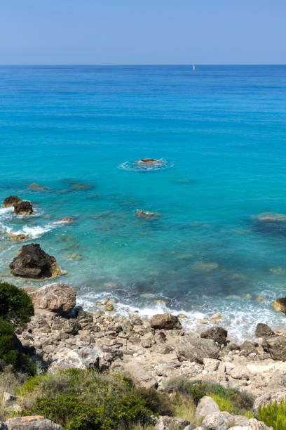 istock Panoramic view of Agios Nikitas Beach with blue waters, Lefkada, Greece 922530206