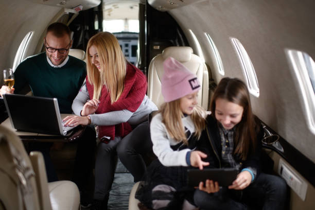 istock Family in the airplane 922531176