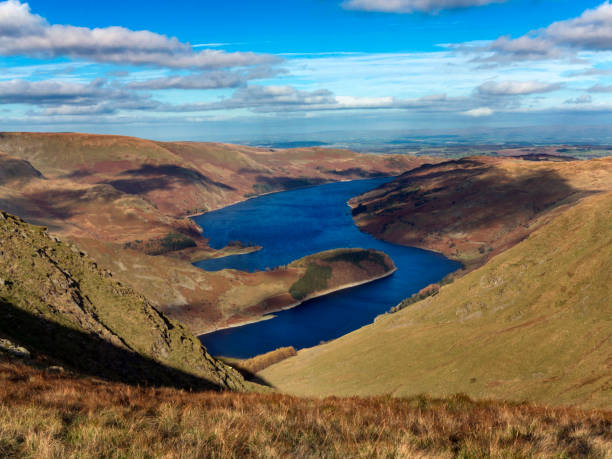 Sunset on the hills around the Haweswater Reservoir, near Kendal, Cumbria, UK.