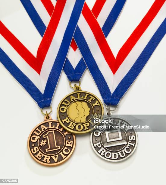 Foto de Medalhas De Qualidade e mais fotos de stock de Prêmio - Prêmio, Serviço, Azul
