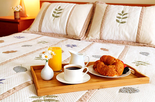 istock Breakfast in bed at a hotel room 92253274