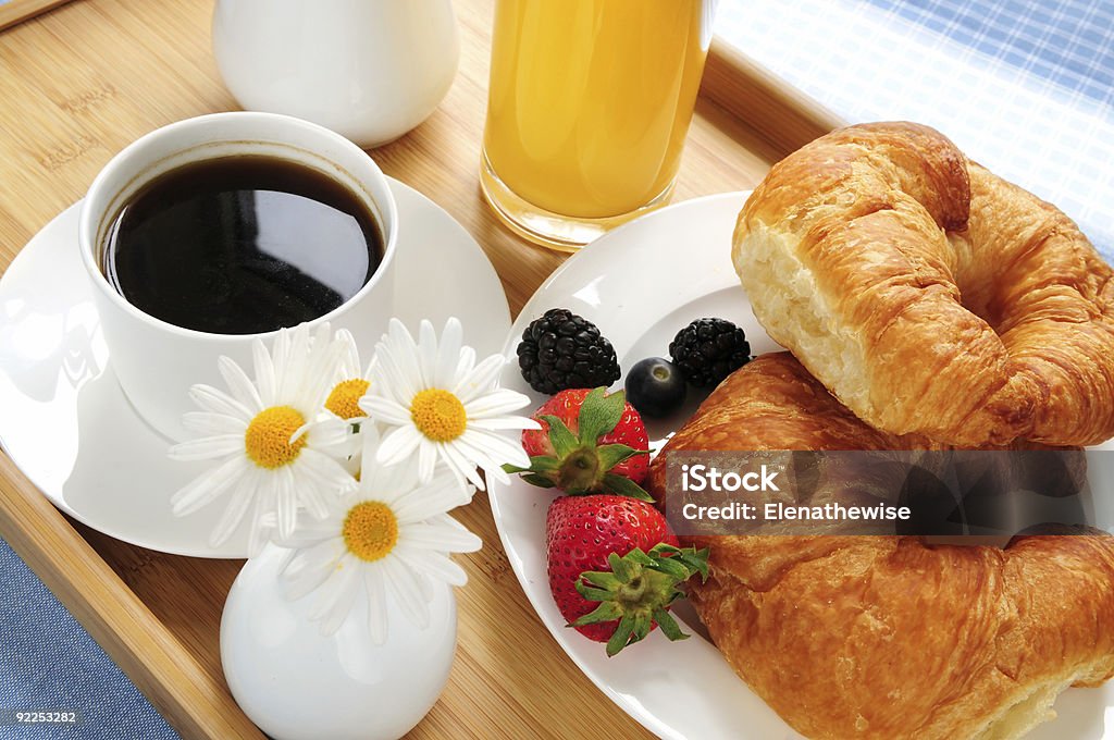 Breakfast served on a tray  Cup Stock Photo