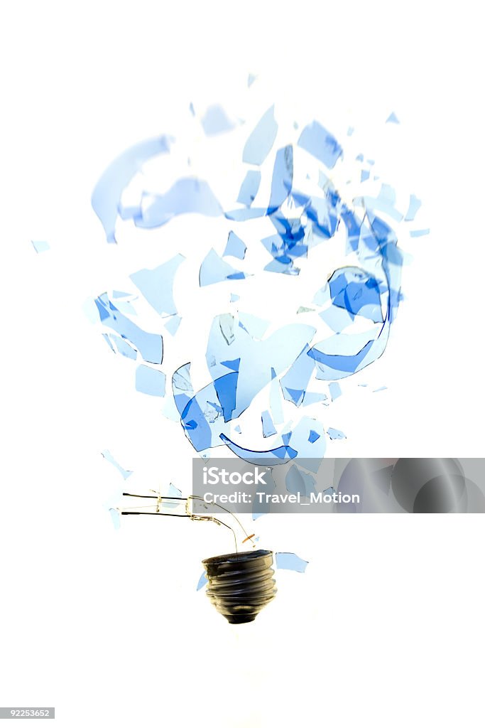 Glass Exploding Light Bulb Exploding Light Bulb On A White Background Stock Photo - Download Image ...