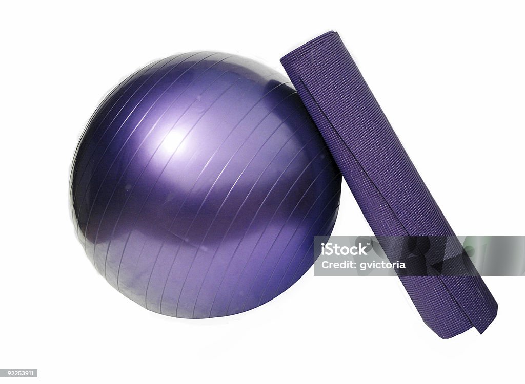 yoga and pilates ball and mat for pilates or yoga Circle Stock Photo