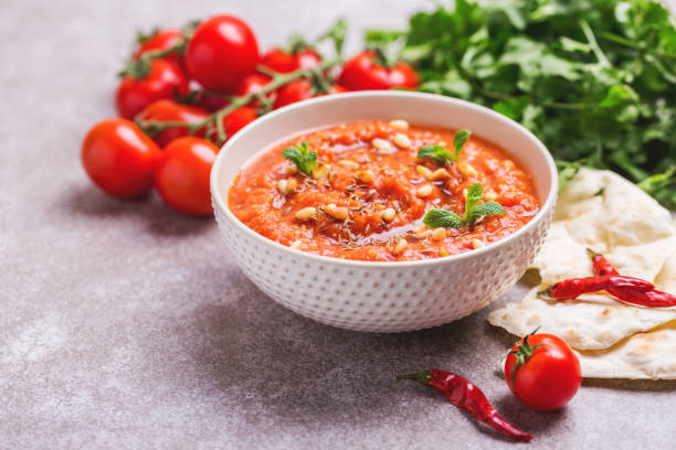 istock Indian Tomato Rasam with lentil, mint, cilantro and cashew 922542194