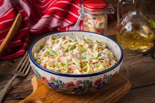 istock Salad with leek, carrots and apples. 922542500