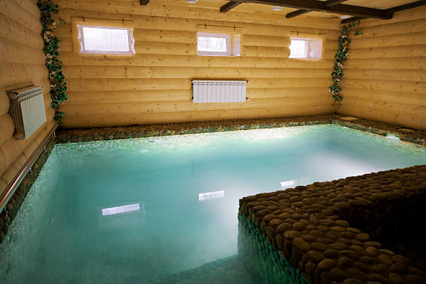 istock pool in a wooden sauna 92254269