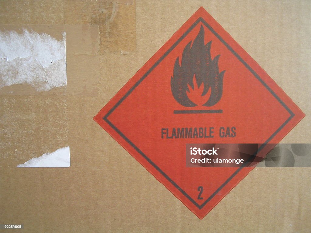 Flammable Gas  Cardboard Stock Photo