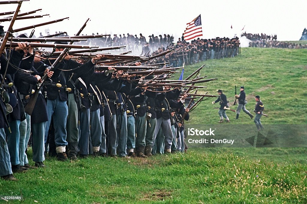 US Civil War Infantry Line of Battle Shenandoah Valley Virginia  American Civil War Stock Photo