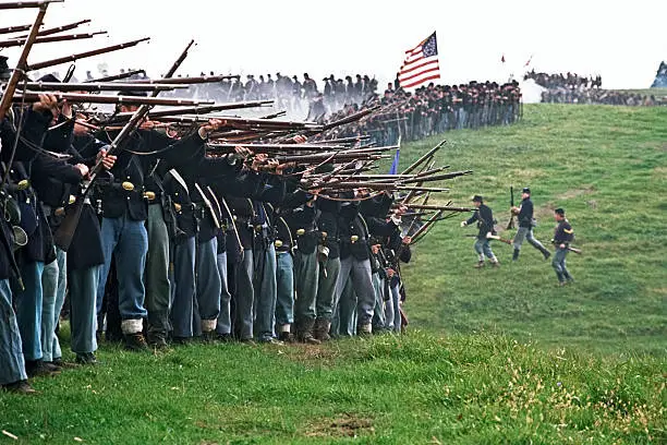 Photo of US Civil War Infantry Line of Battle Shenandoah Valley Virginia