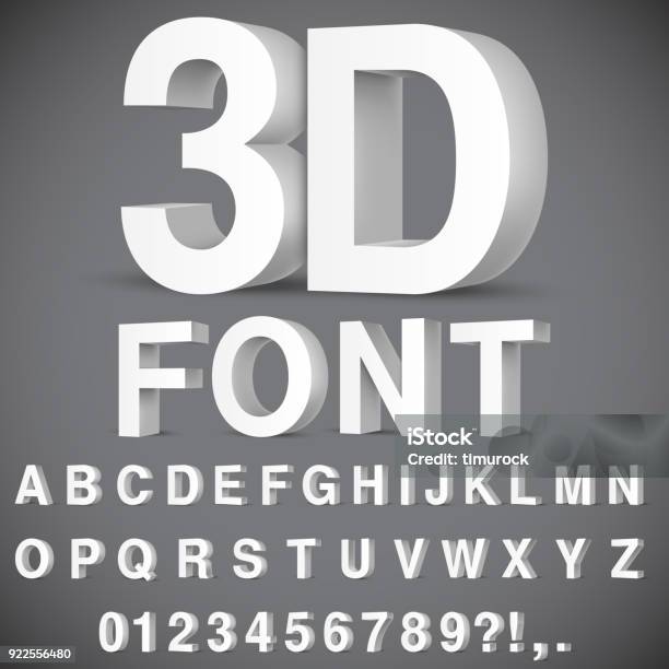 3d Alphabet And Numbers Stock Illustration - Download Image Now - Three Dimensional, Text, Alphabet