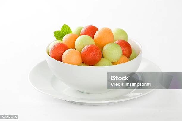 Bowl Of Fresh Fruit With Watermelon Honeydew And Canteloupe Stock Photo - Download Image Now
