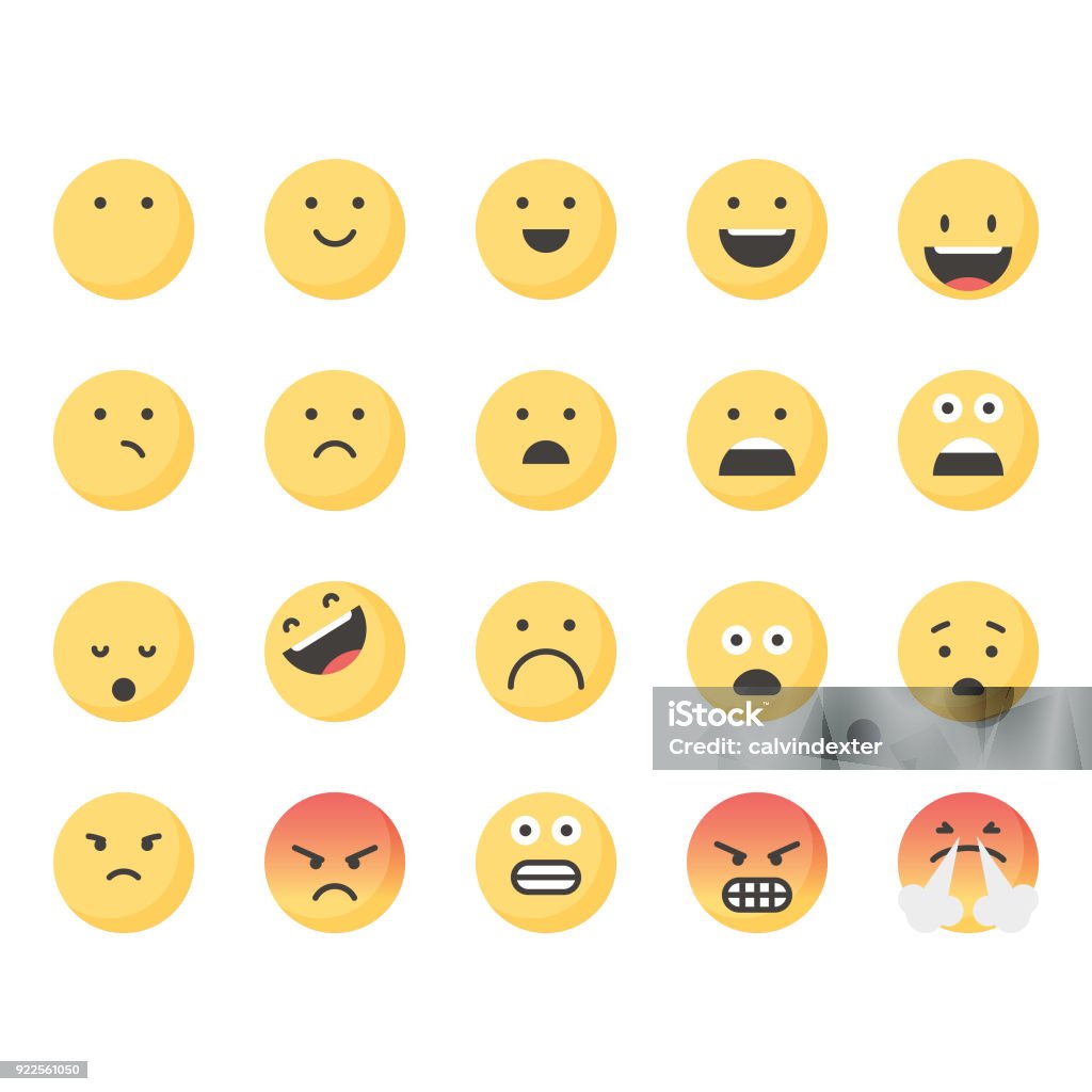 Cute emoticons set 1 Vector illustration of a set of cute and colorful emoticons Emoticon stock vector