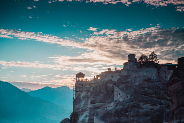 istock Sunset over Varlaam monastery in Meteora, Greece 922562770