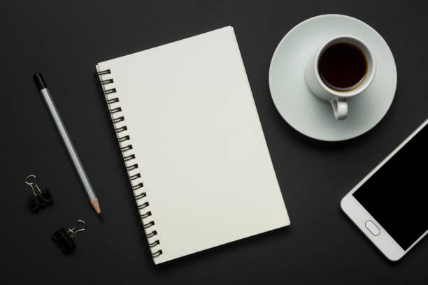 istock Office desk table with supplies. Flat lay Business workplace and objects. Top view. Copy space for text 922563858