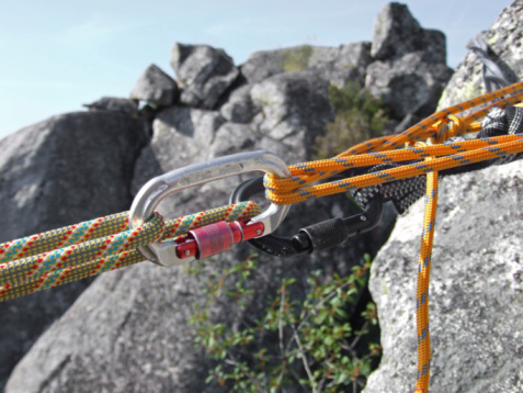 Equipment for mountain climbing and rappelling.