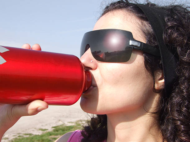 istock Woman and Aluminum canteen 92256730